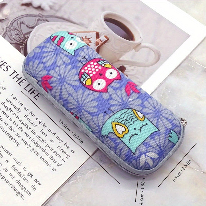 Cartoon-Themed Zippered Eyeglass Case for Kids