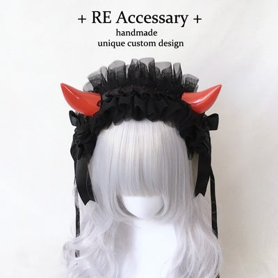 Multicolor Devil Horn Gothic Hair Band