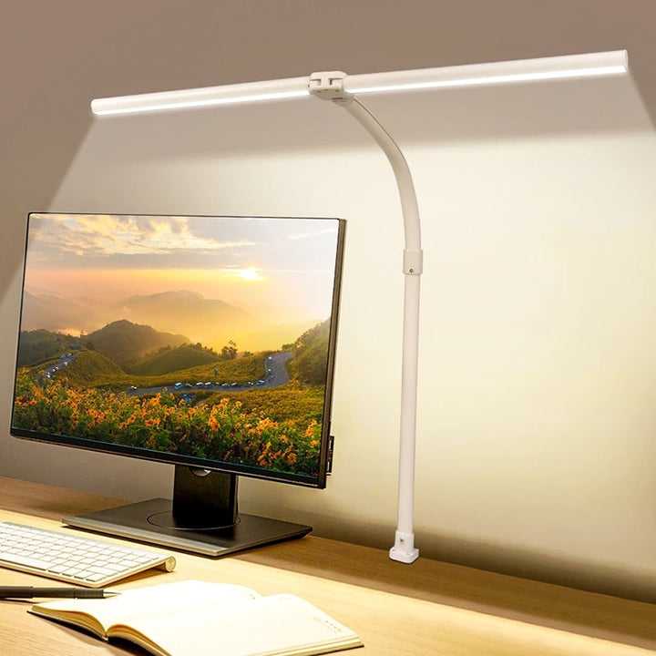 Double Head 24W LED Architect Desk Lamp with 5 Color Modes and Dimmable Light