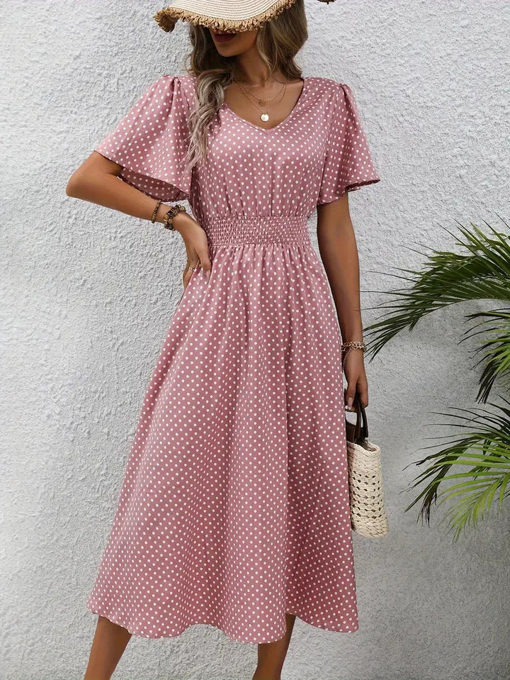 Women's Small Floral Print Short Sleeve Dress