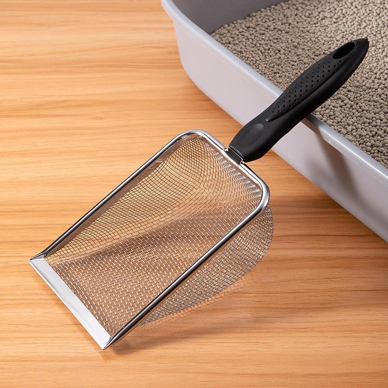 Stainless Steel Cat Litter Scoop – Fine Mesh Sifter for Reptile Sand and Bedding Cleanup