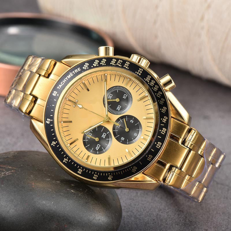 High Quality Steel Belt Quartz Timing European Men&