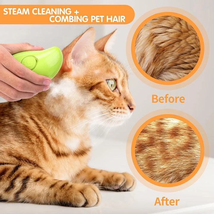 3-in-1 Electric Pet Steam Brush for Dogs & Cats