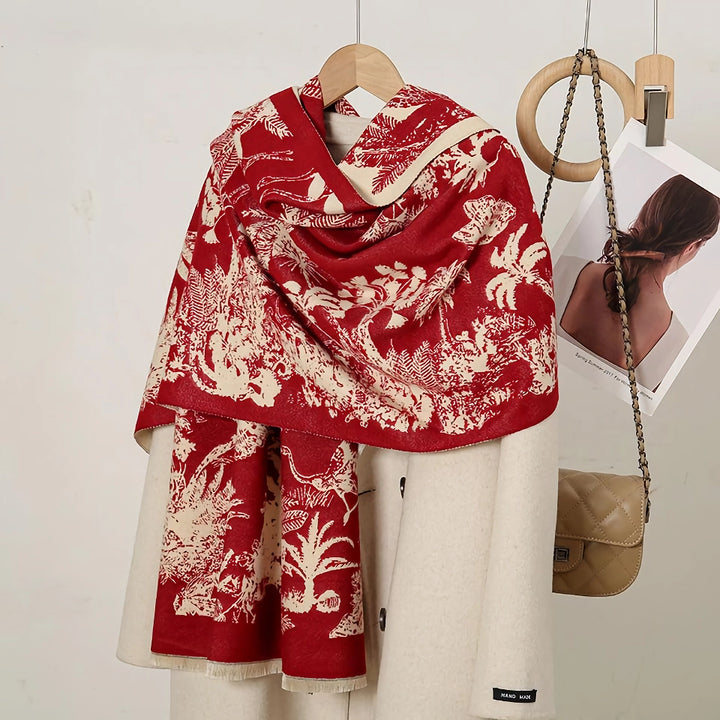 Luxurious Cashmere Floral Scarf