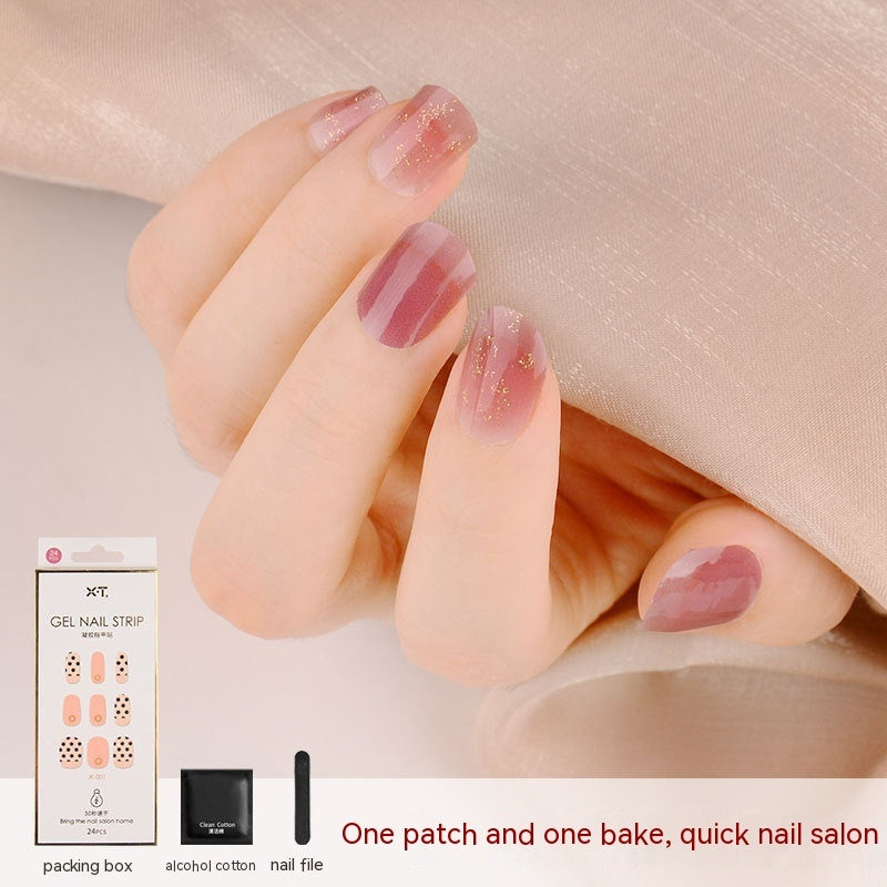 Pure Desire Wind Wear Nail Semi-baked UV Gel Nail Sticker Waterproof And Durable