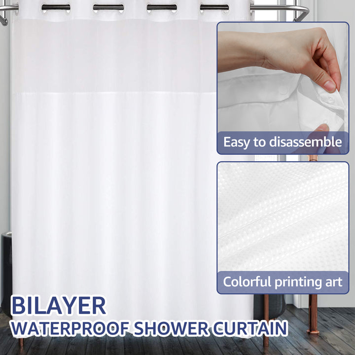 Waterproof Double Layer Shower Curtain