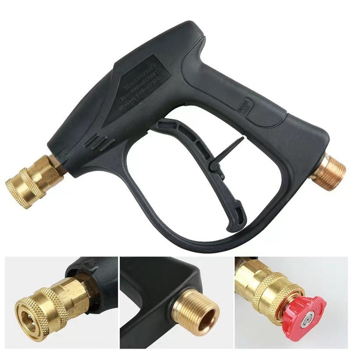 High-pressure Washing Machine Water Gun For Car Washing Pa Pot Aluminum Valve Core High-pressure Short Gun