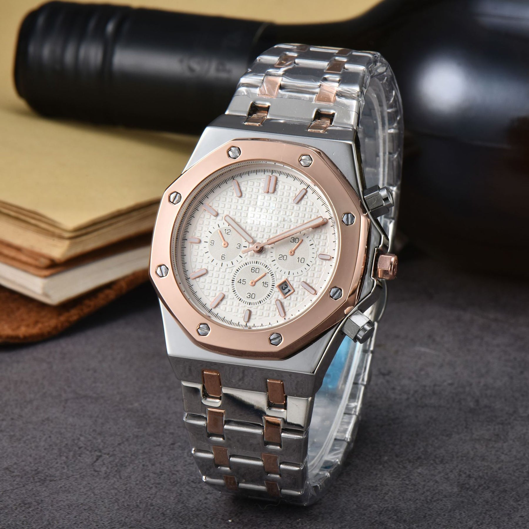 Stainless Steel Calendar Men&