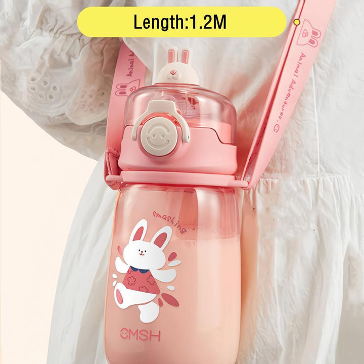 520ml Eco-Friendly Kids Water Bottle with Straw & Strap