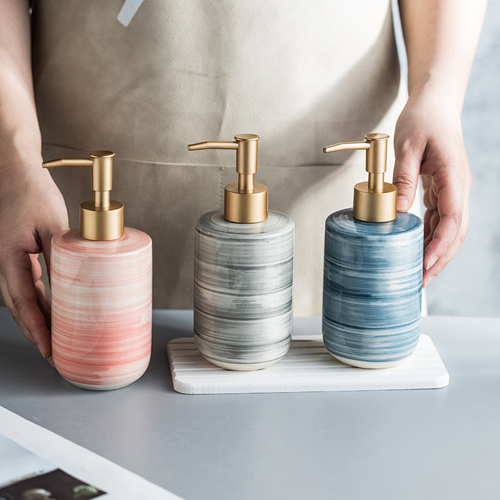 Luxury Nordic-Style Ceramic Soap Dispenser Set