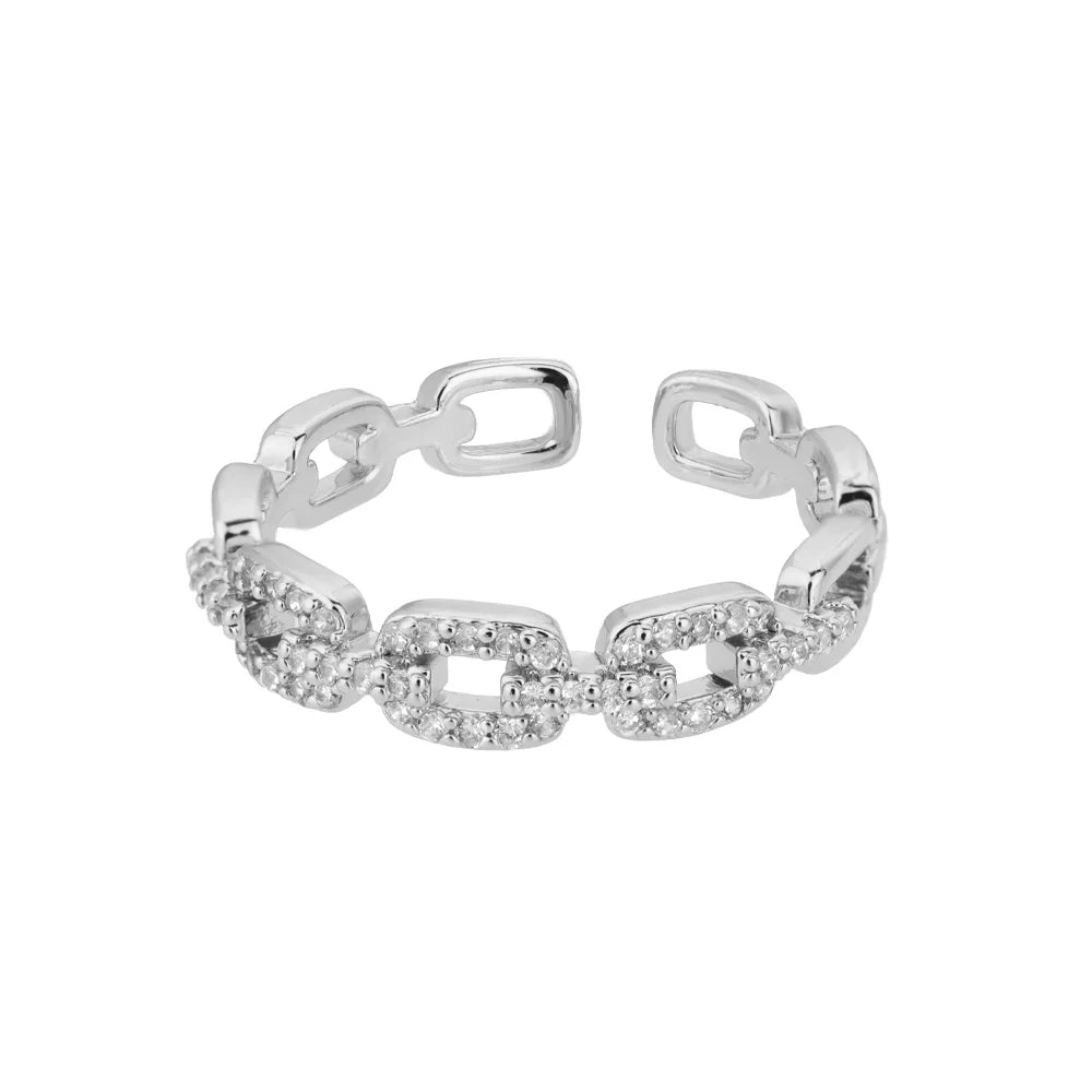 Trendy Cubic Zirconia Chain Ring