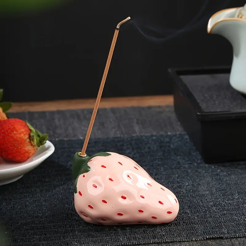 Porcelain Strawberry Incense Holder