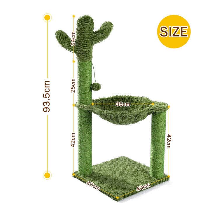 Cactus Cat Scratching Post with Hammock