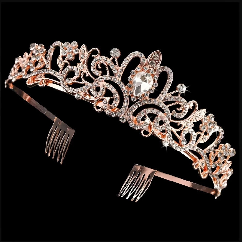 Handmade Rhinestone Pearl Tiara for Weddings, Birthdays, and Parties