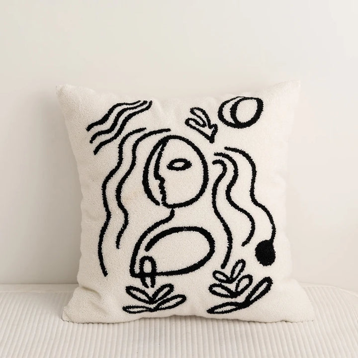 Cozy Abstract Embroidery Cushion Covers