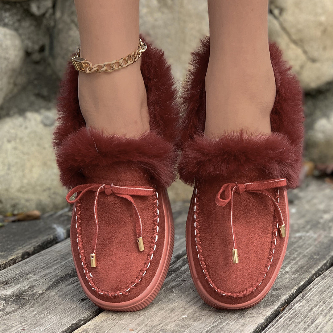 Winter Round Head Thick Bottom Velvet Warm Cotton Shoes Women