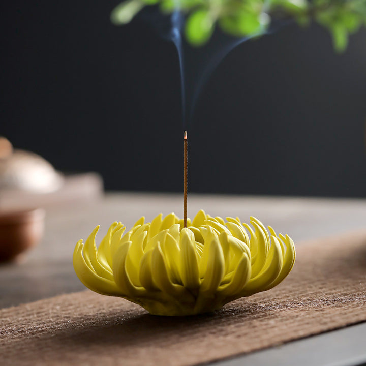 Chrysanthemum Ceramic Incense Burner