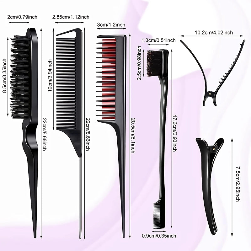 8-Piece Professional Hair Styling Comb Set