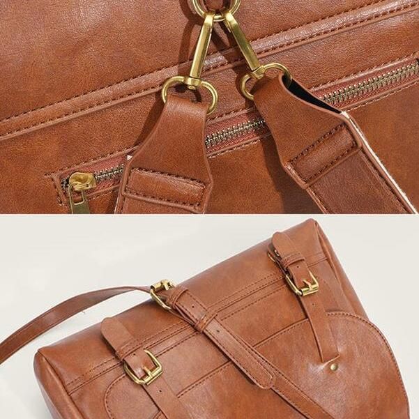 Vintage England Style Vegan Leather Backpack