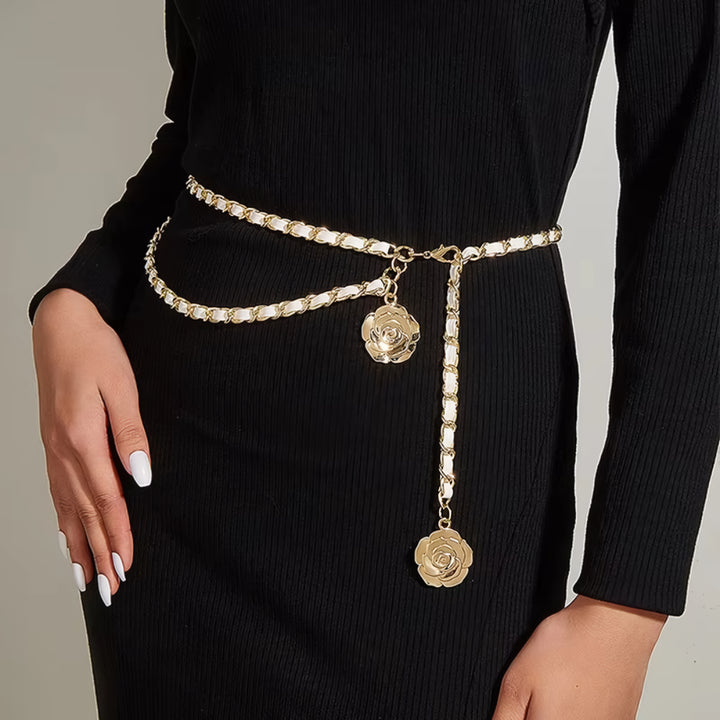 Adjustable Metal Waist Chain Belt for Dresses and Coats