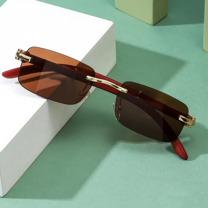 Retro Wooden Frame Sunglasses