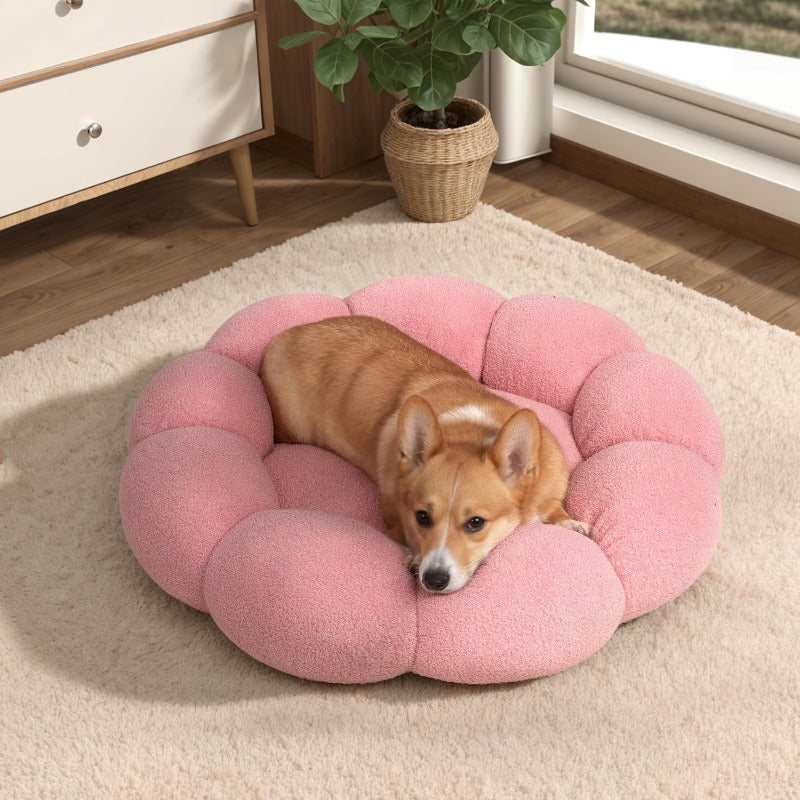 Calming Flower Dog Bed for Medium Dogs