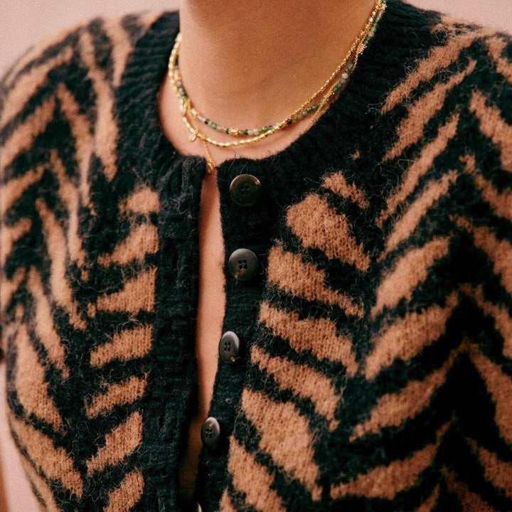 Fall French Zebra Print Leopard Print Sweater - Trendha