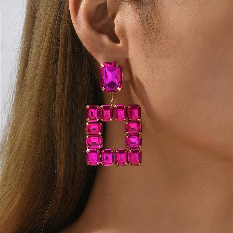 Fantastic Transparent Crystal Earrings Female Personality - Trendha
