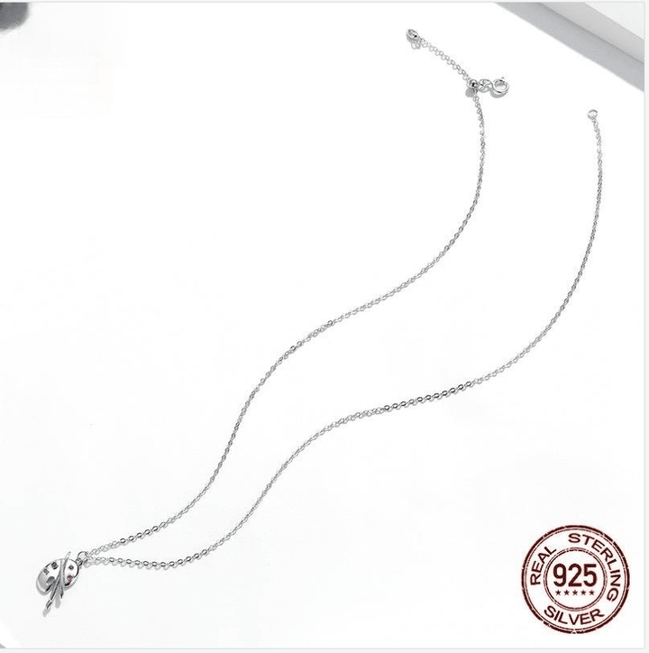 Fashion Art Life S925 Silver Female Popular White Gold Plated Simple Palette Necklace - Trendha