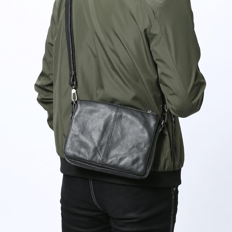 Fashion Casual Cowhide Leather Cross Section Small Crossbody Bag - Trendha