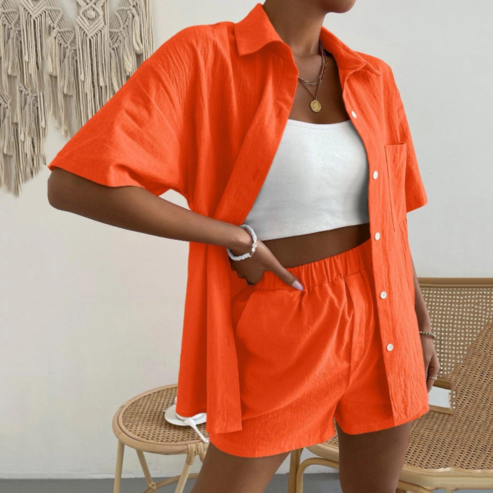 Fashion Casual Set Solid Color - Trendha