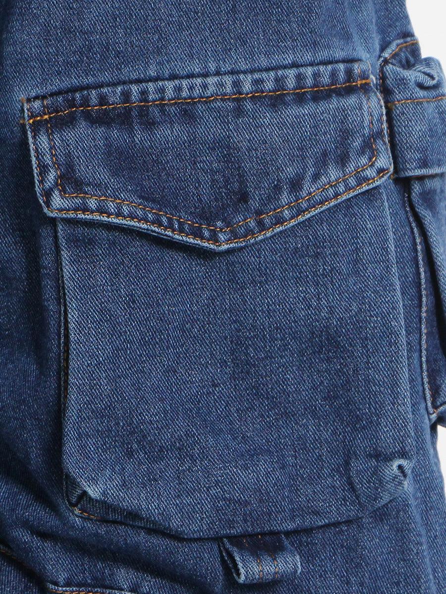 Fashion High-waisted Personalized Stitching Denim Trousers - Trendha