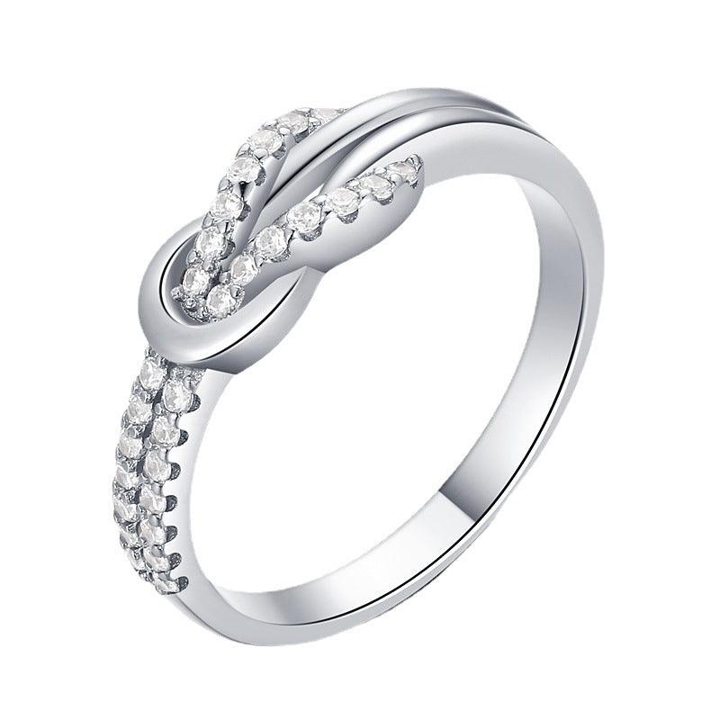 Fashion Knot High-end Light Luxury Cross Ring - Trendha