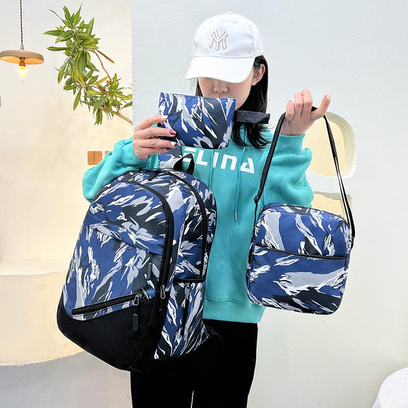 Fashion Personality Canvas Camouflage Multi-pocket Backpack - Trendha