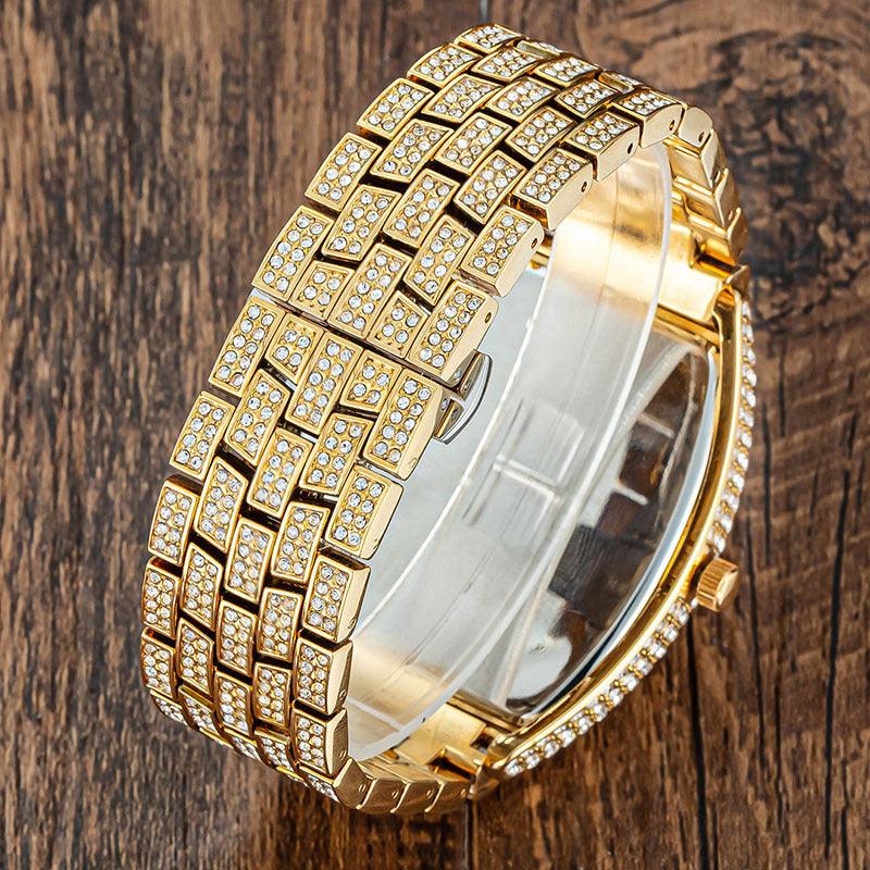 Fashion Personality Full Diamond Barrel Digital Men's Watch - Trendha