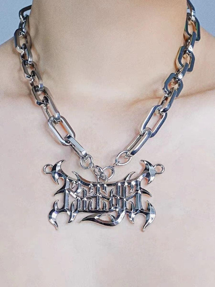 Fashion Personality Punk Letter Sign Necklace - Trendha