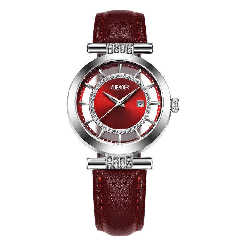 Fashion Rhinestone Personalized Hollow Watch - Trendha