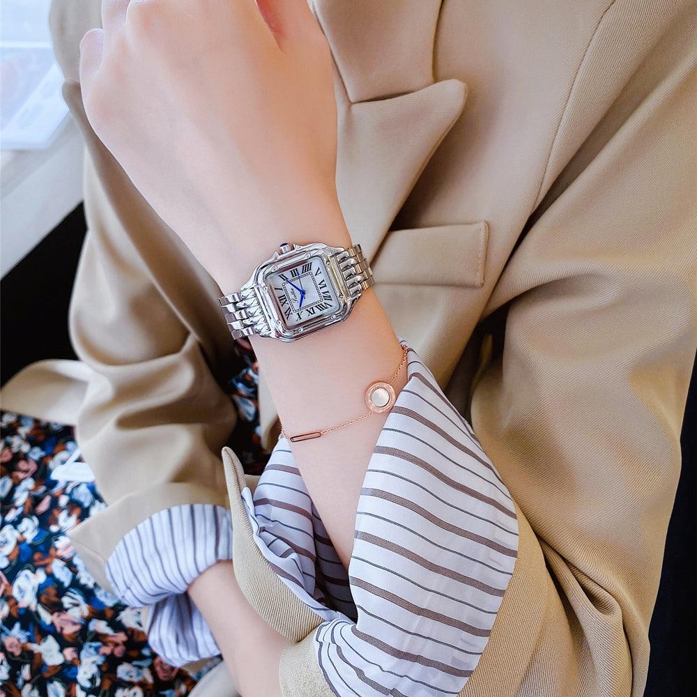 Fashion Square Simple Steel Band Quartz Watch - Trendha