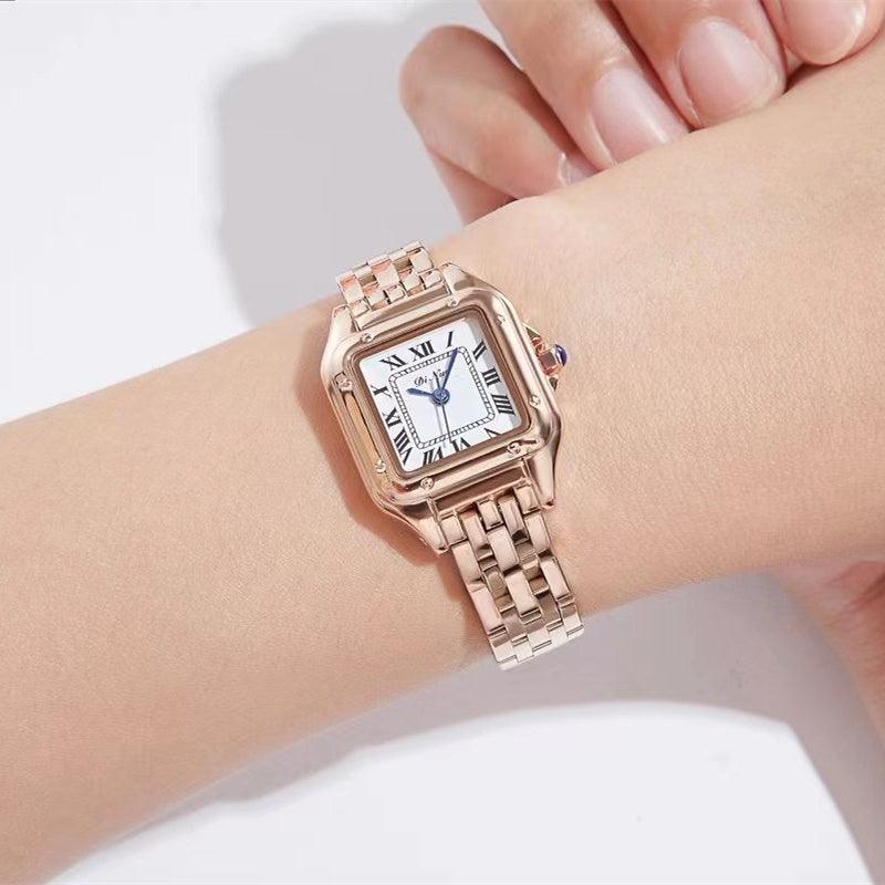 Fashion Square Simple Steel Band Quartz Watch - Trendha