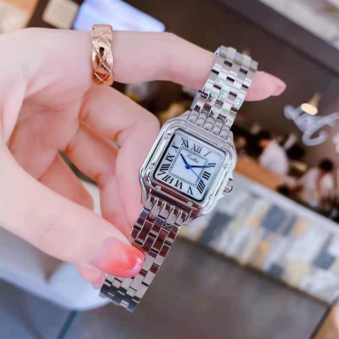 Fashion Square Simple Steel Band Quartz Watch - Trendha