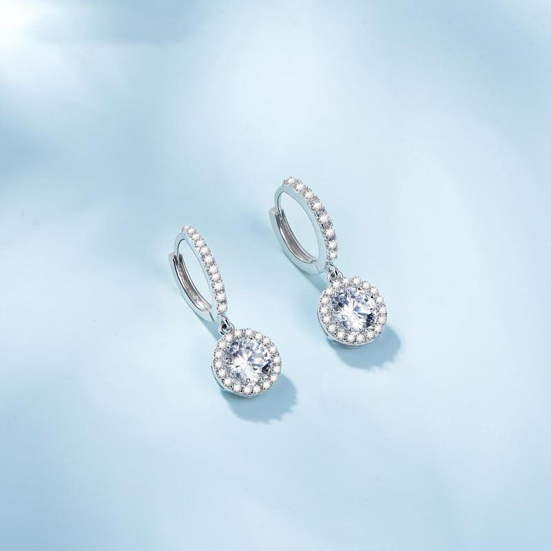 Fashion Sterling Silver Earrings Electroplated Round