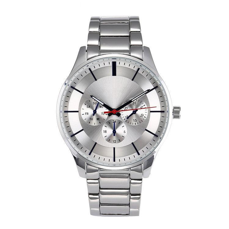 Fashion Three Eyes False Six Hands Quartz Watch - Trendha