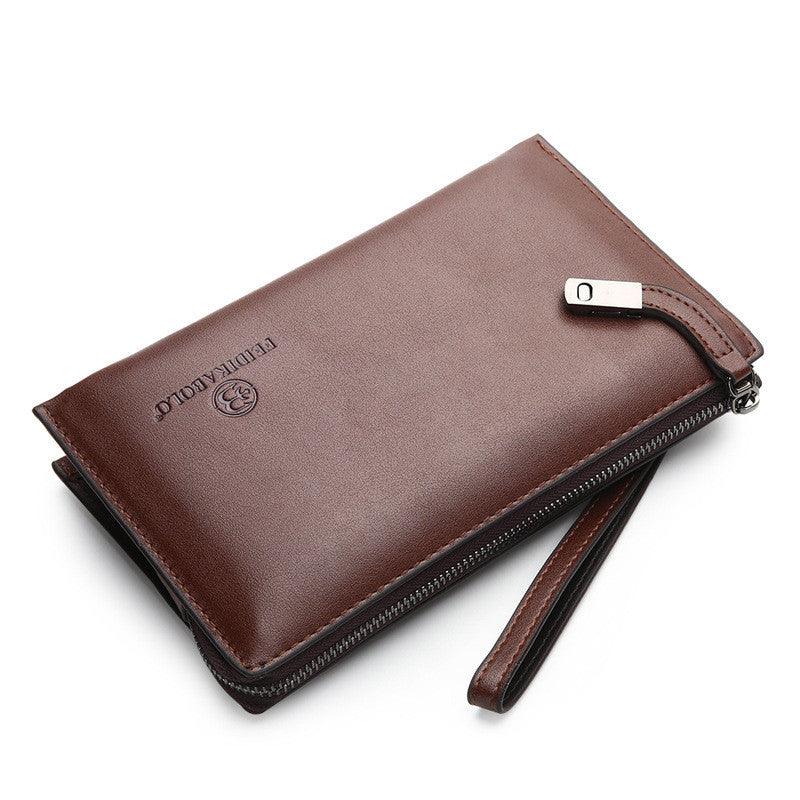 Fashion Wallet Men's Long Zipper Business Handbag Soft Leather - Trendha