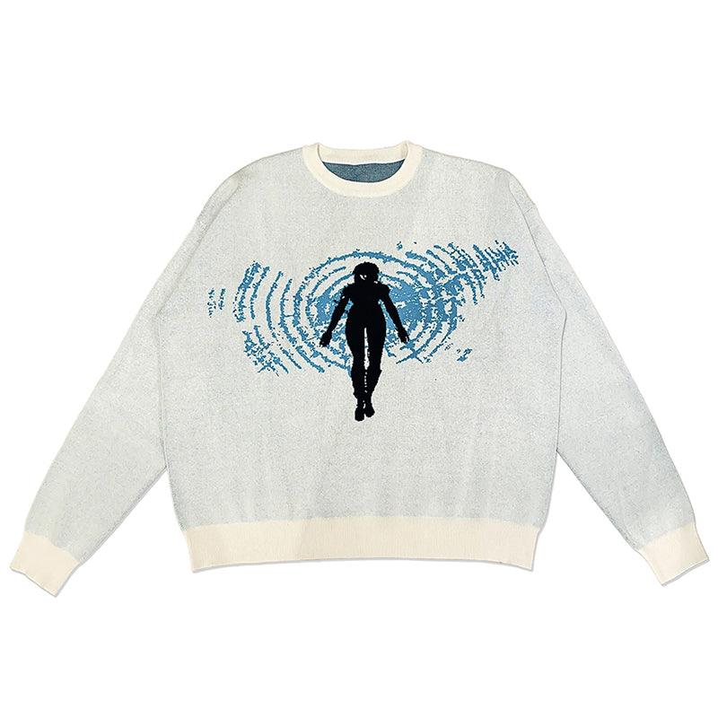 Fashion Women's Cartoon Pullover Round Neck Loose Sweater - Trendha