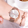 Color: White plate with rose gold sh