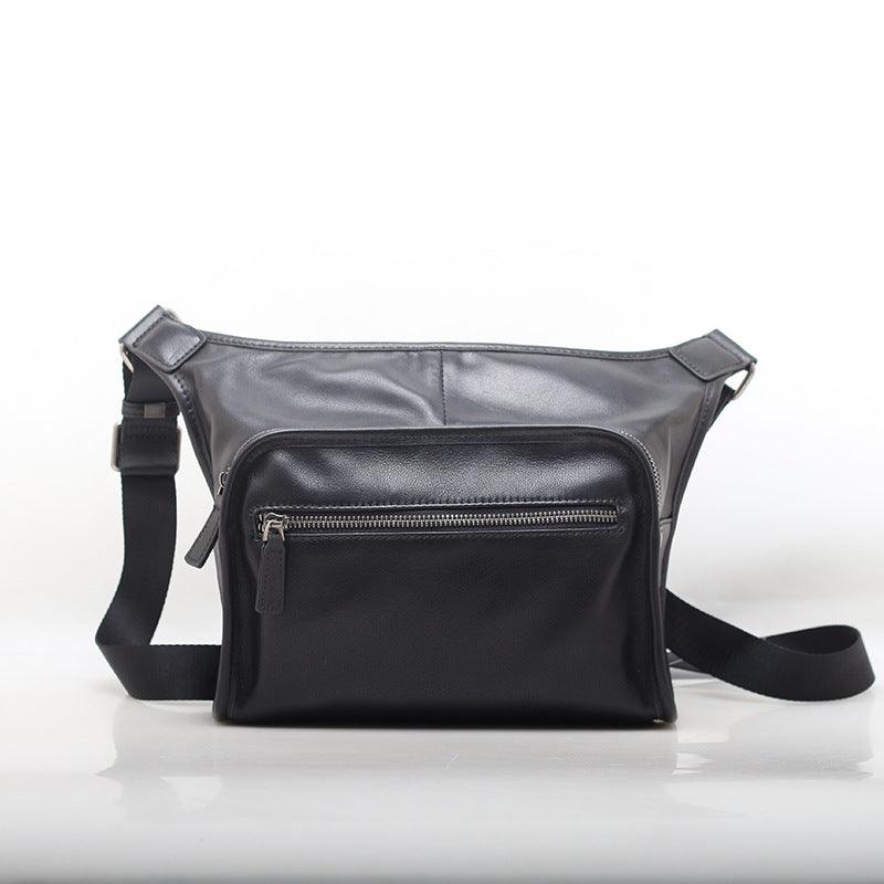 Fashionable Retro Wide Shoulder Strap One-shoulder Cross-body Soft Leather Women - Trendha