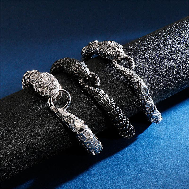 Fashionable Stainless Steel Snake Bracelet - Trendha