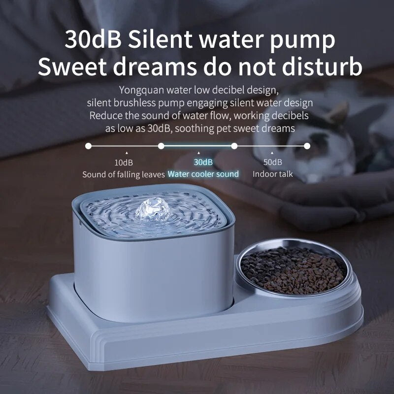 Automatic Cat Water Fountain & Feeder 3L - Dual-Function Pet Hydration Station