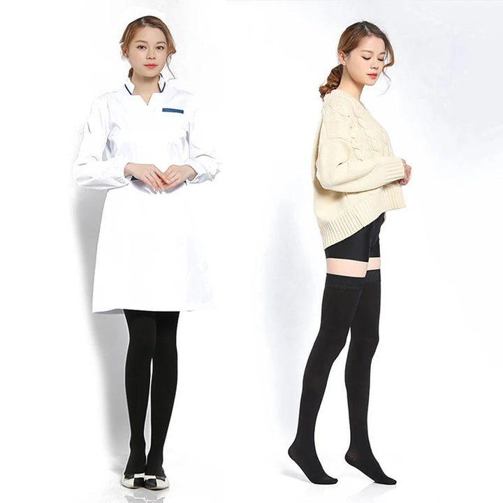 Thigh High Closed Toe Compression Stockings for Women