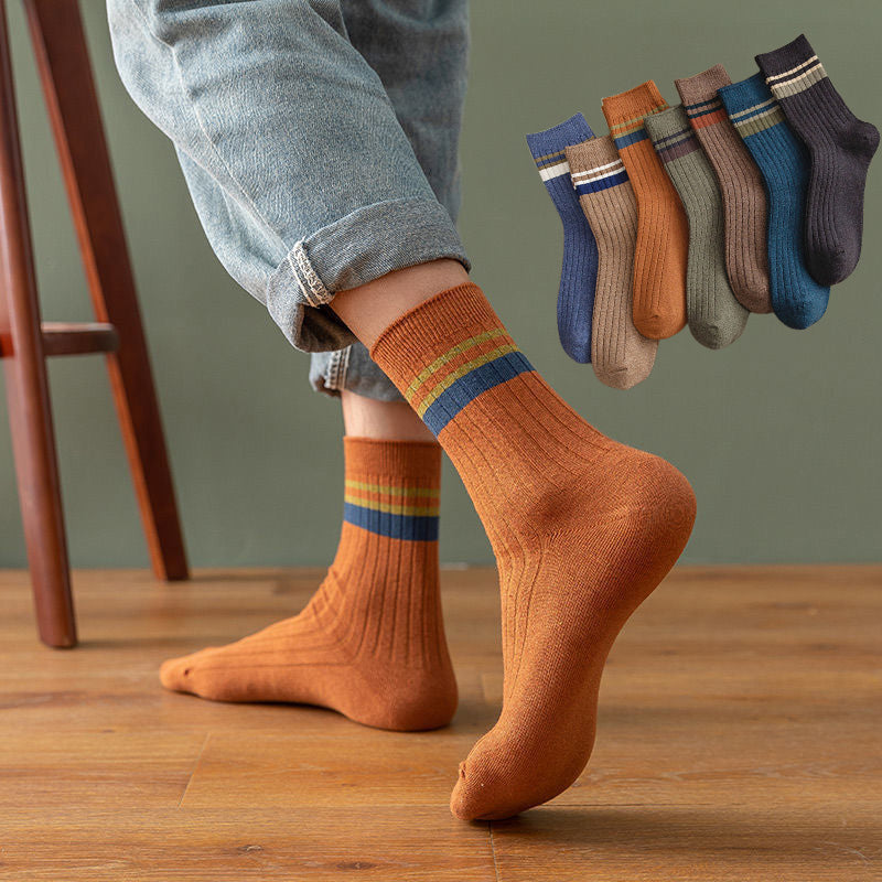 10 Pair Men's Striped Cotton Socks